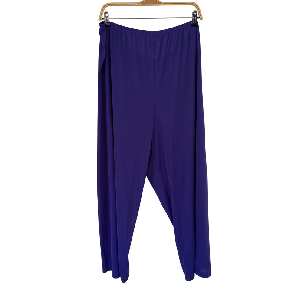 Vintage Vanilla Fair Purple Nylon Tricot Wide Leg Pajama Pants XXL 46 Womens